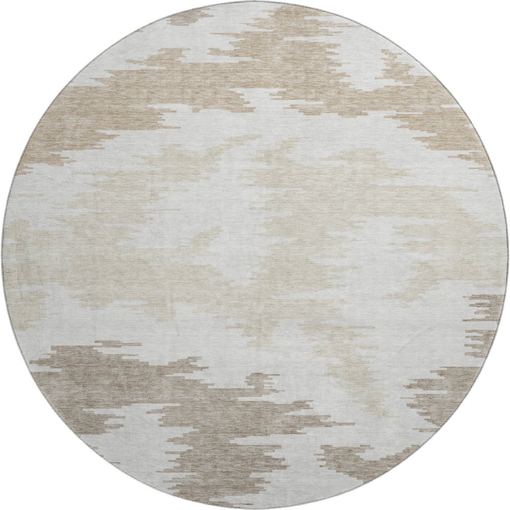 Premium Machine Washable Mayfield AMF746 Ivory 8' x 8' Round Rug. Picture 1