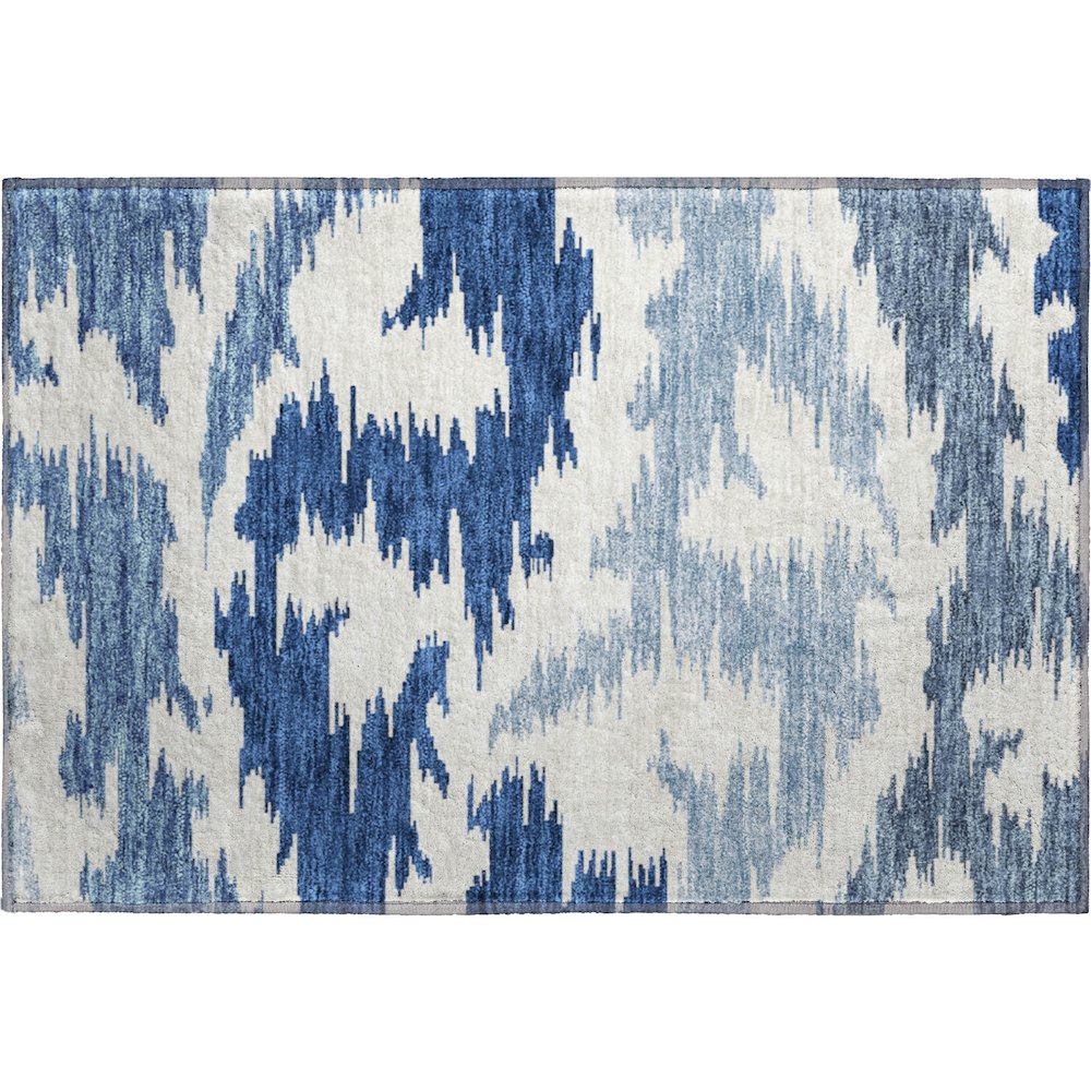 Premium Machine Washable Mayfield AMF746 Navy 1'8" x 2'6" Rug. Picture 1