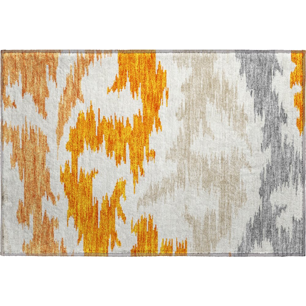 Premium Machine Washable Mayfield AMF746 Orange 1'8" x 2'6" Rug. Picture 1