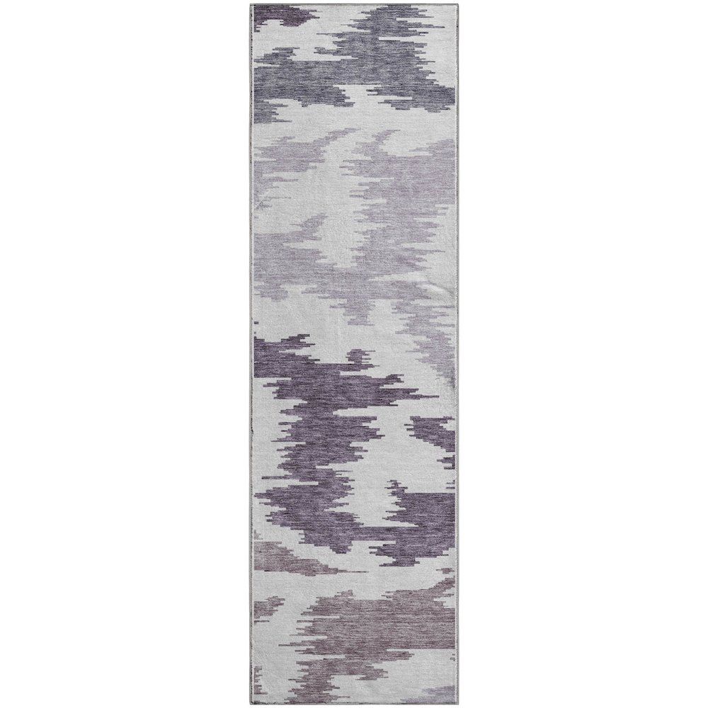 Premium Machine Washable Mayfield AMF746 Purple 2'3" x 7'6" Runner Rug. Picture 1