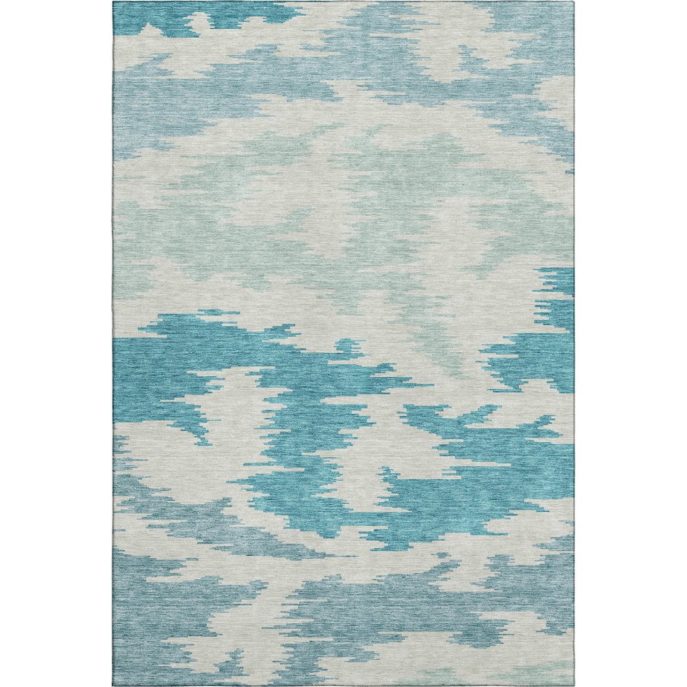 Premium Machine Washable Mayfield AMF746 Teal 2'6" x 3'10" Rug. Picture 1