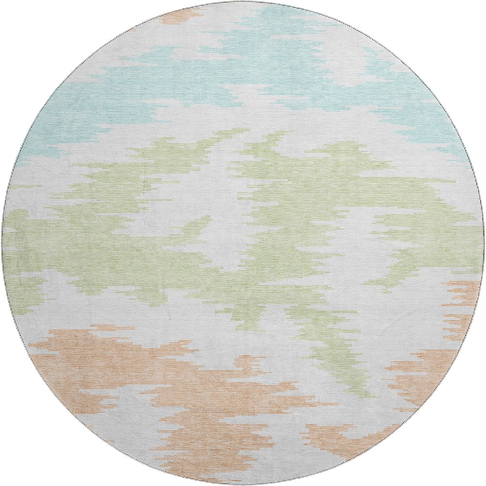 Premium Machine Washable Mayfield AMF746 White 8' x 8' Round Rug. Picture 1
