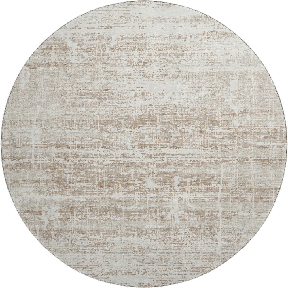 Premium Machine Washable Mayfield AMF747 Beige 8' x 8' Round Rug. Picture 1