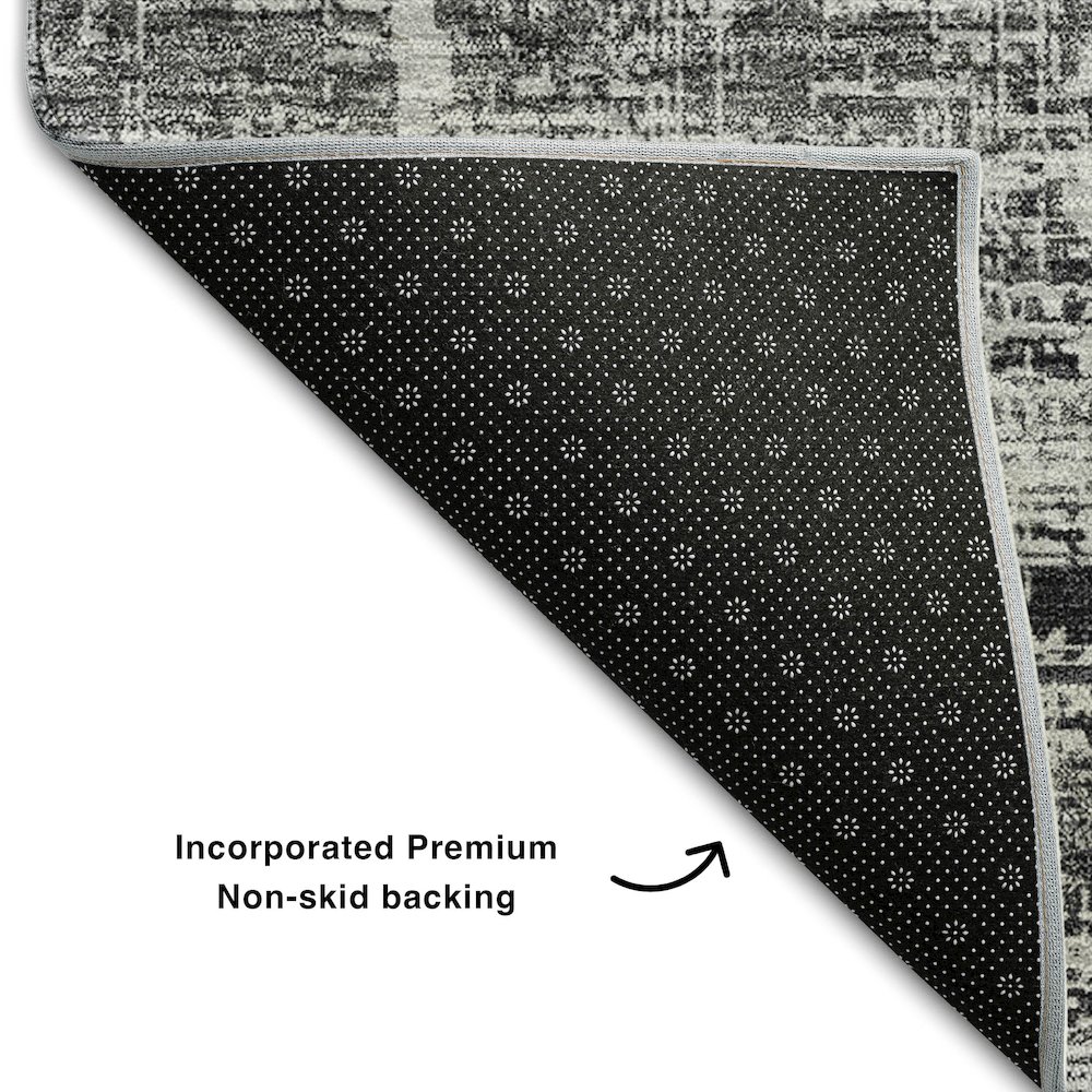 Premium Machine Washable Mayfield AMF747 Black 1'8" x 2'6" Rug. Picture 2