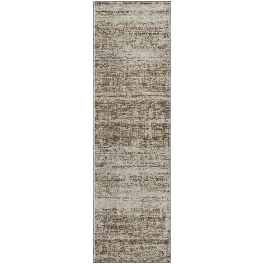 Premium Machine Washable Mayfield AMF747 Brown 2'3" x 7'6" Runner Rug. Picture 1