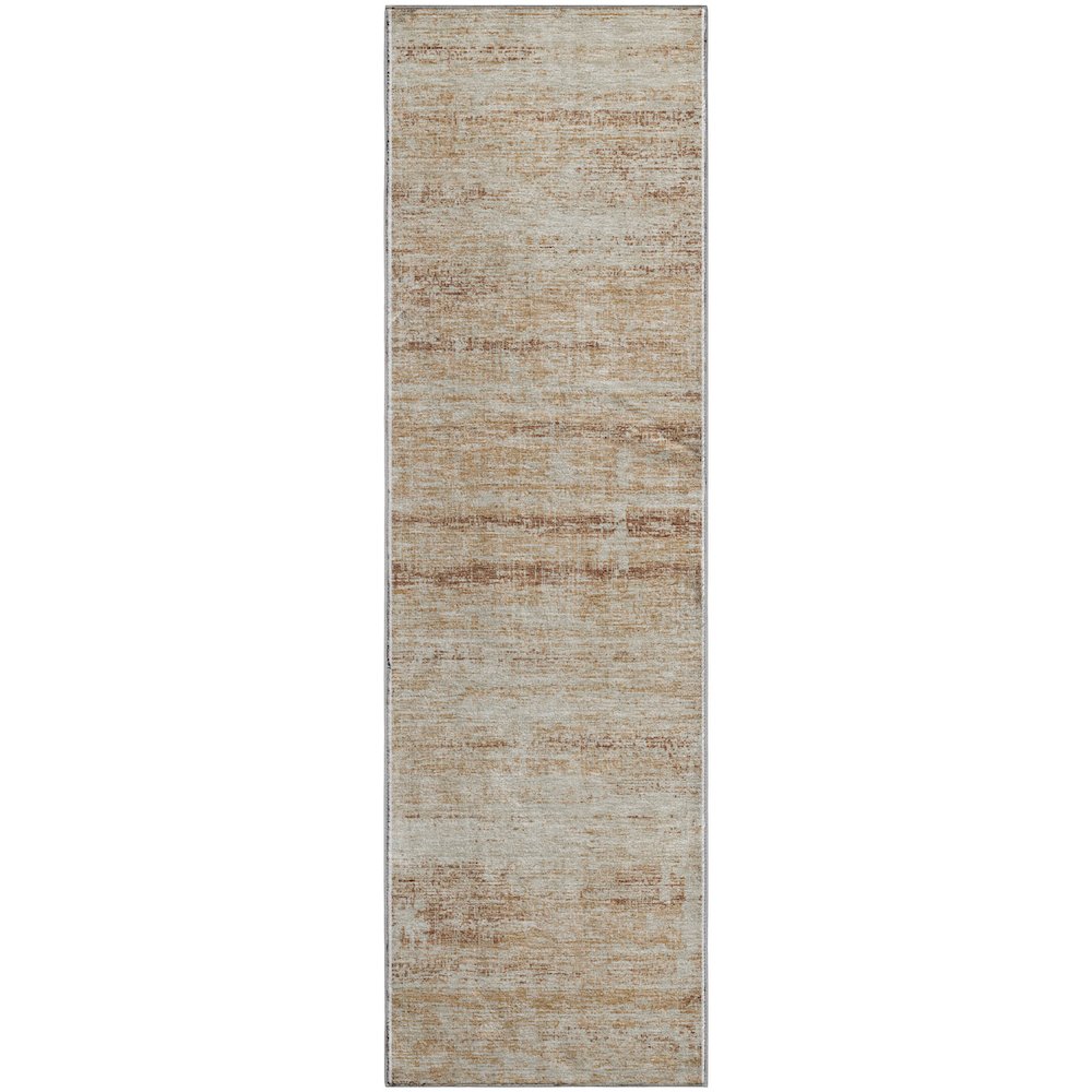 Premium Machine Washable Mayfield AMF747 Copper 2'3" x 7'6" Runner Rug. Picture 1