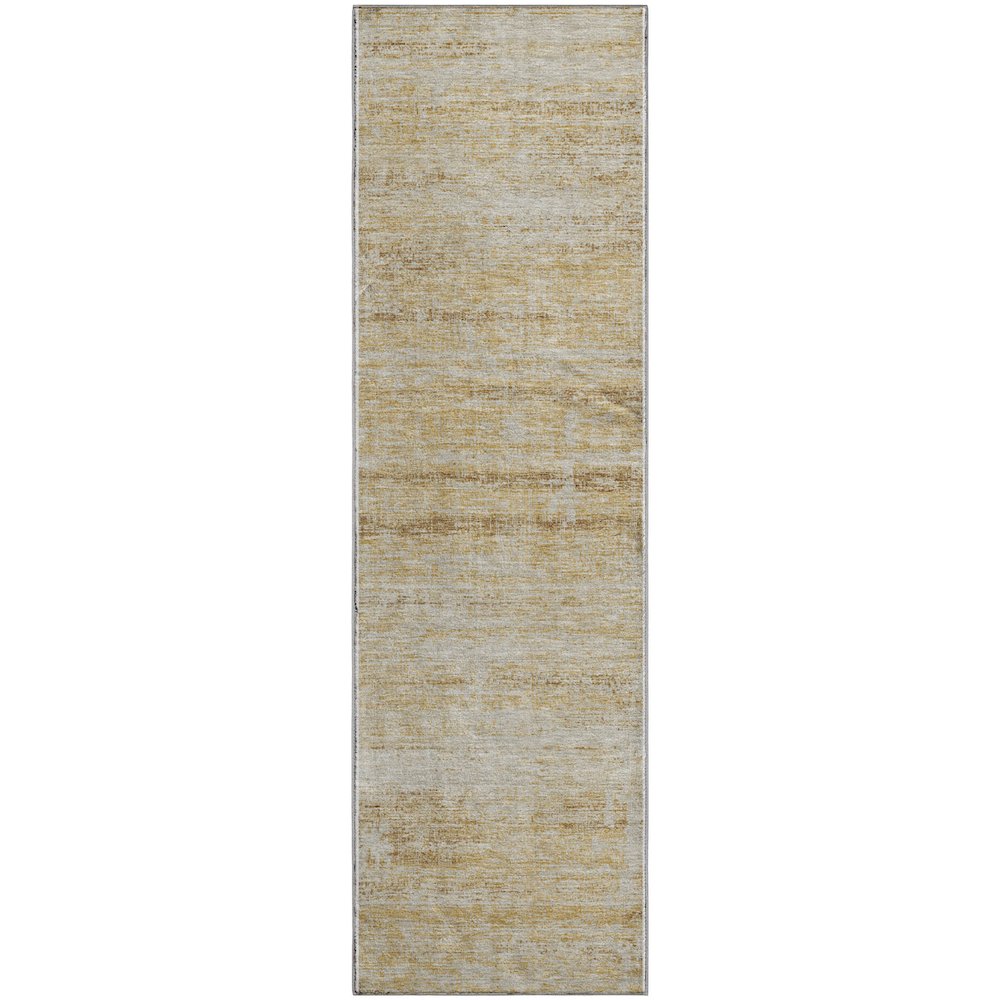 Premium Machine Washable Mayfield AMF747 Gold 2'3" x 7'6" Runner Rug. Picture 1