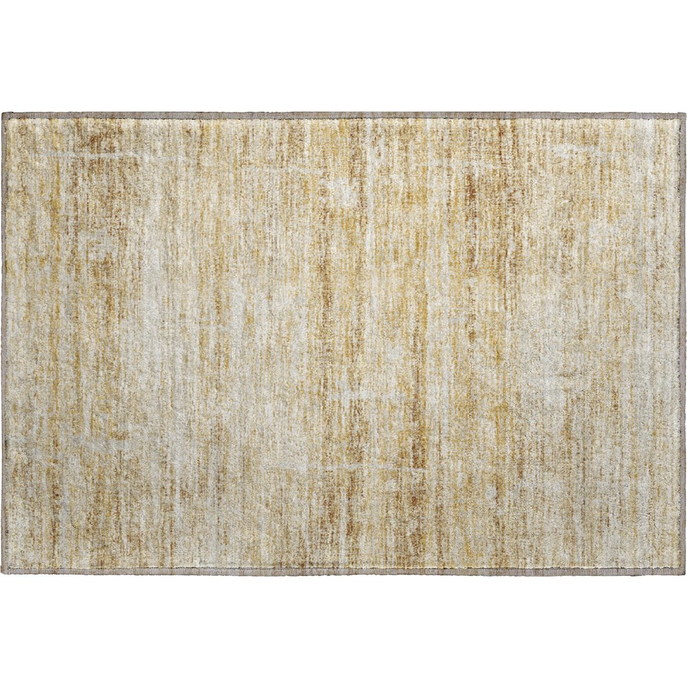 Premium Machine Washable Mayfield AMF747 Gold 1'8" x 2'6" Rug. Picture 1