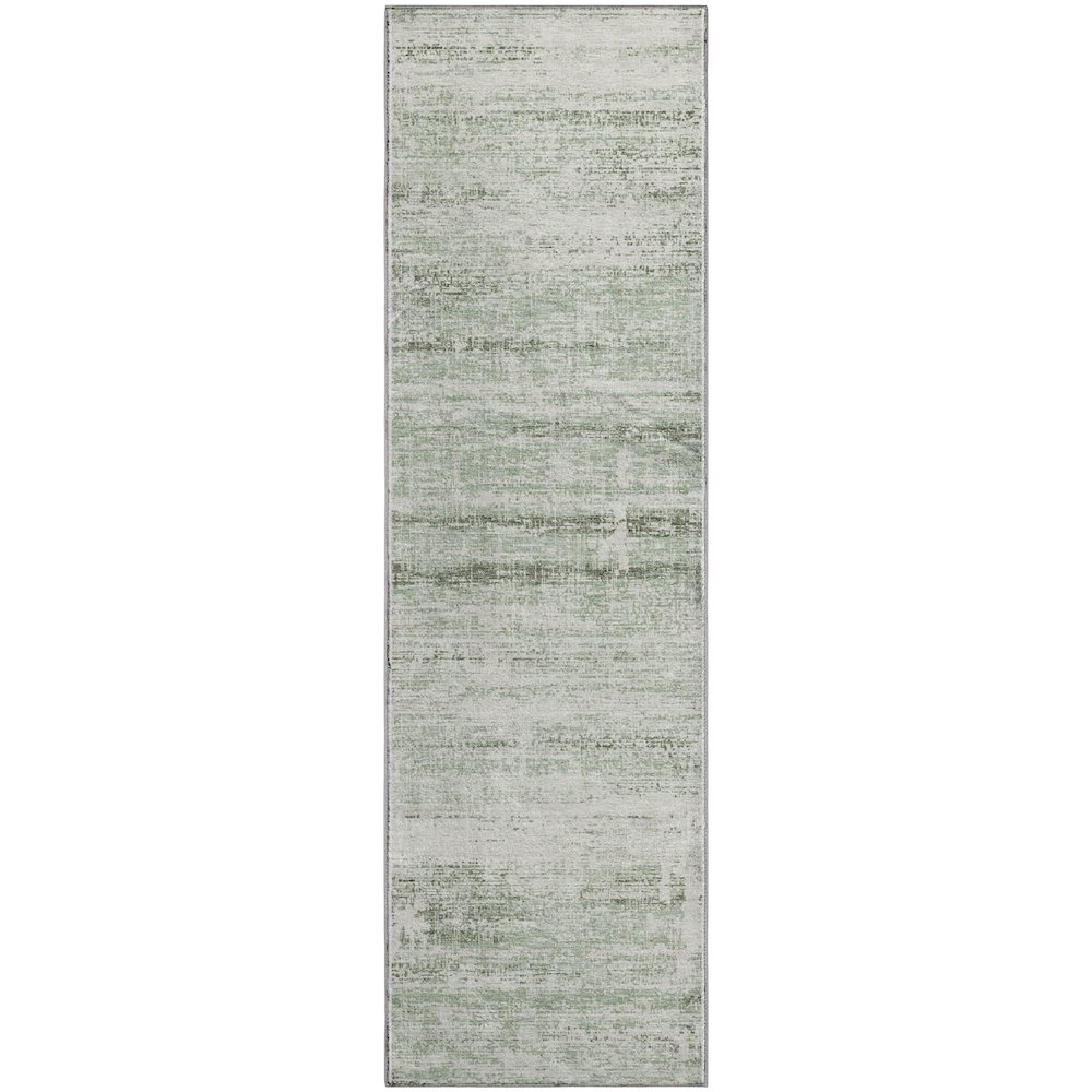 Premium Machine Washable Mayfield AMF747 Sage 2'3" x 7'6" Runner Rug. Picture 1