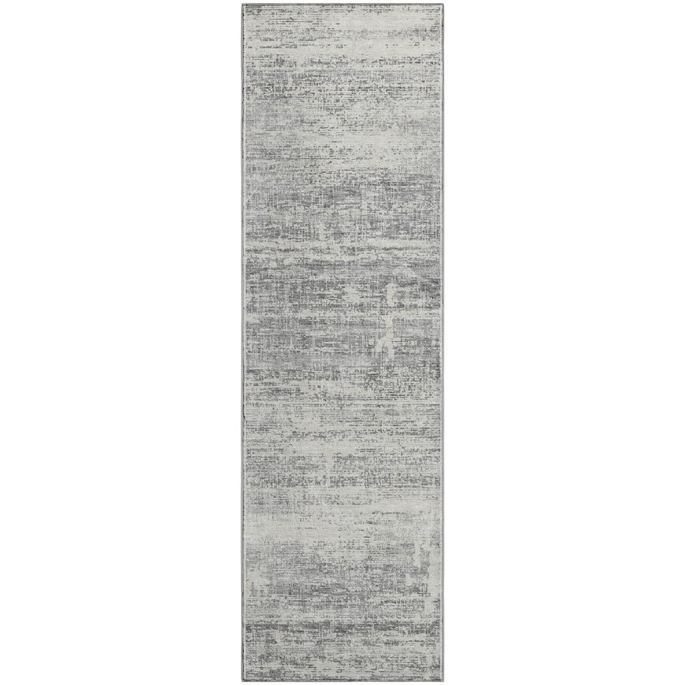 Premium Machine Washable Mayfield AMF747 Silver 2'3" x 7'6" Runner Rug. Picture 1