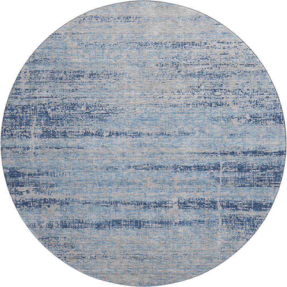 Premium Machine Washable Mayfield AMF747 Sky 8' x 8' Round Rug. Picture 1