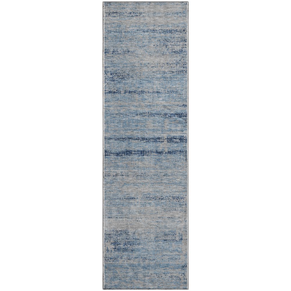 Premium Machine Washable Mayfield AMF747 Sky 2'3" x 7'6" Runner Rug. Picture 1