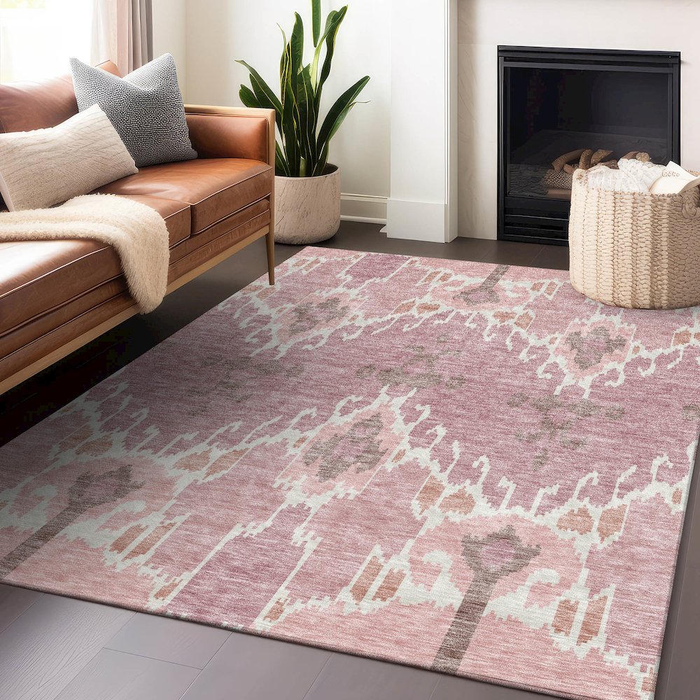 Premium Machine Washable Mayfield AMF748 Blush 2'6" x 3'10" Rug. Picture 6