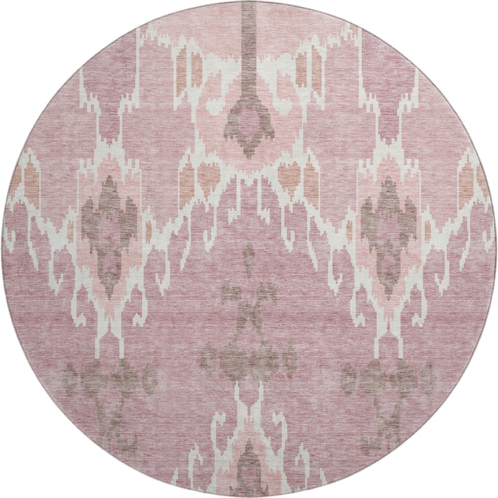 Premium Machine Washable Mayfield AMF748 Blush 8' x 8' Round Rug. Picture 1