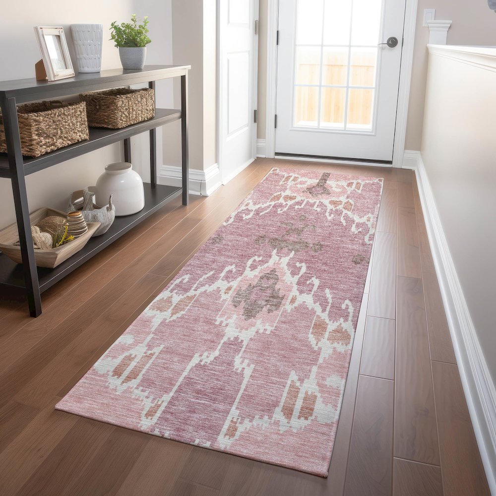 Premium Machine Washable Mayfield AMF748 Blush 2'3" x 7'6" Runner Rug. Picture 5