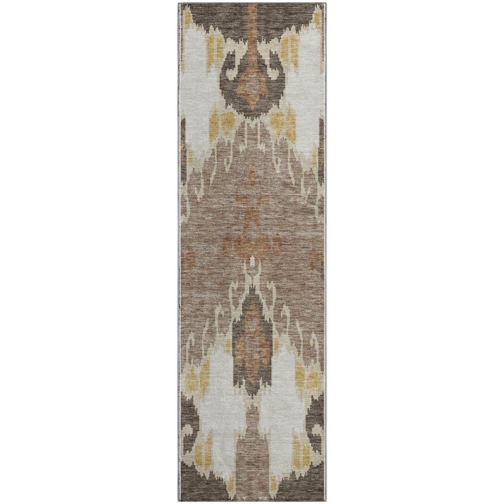 Premium Machine Washable Mayfield AMF748 Brown 2'3" x 7'6" Runner Rug. Picture 1