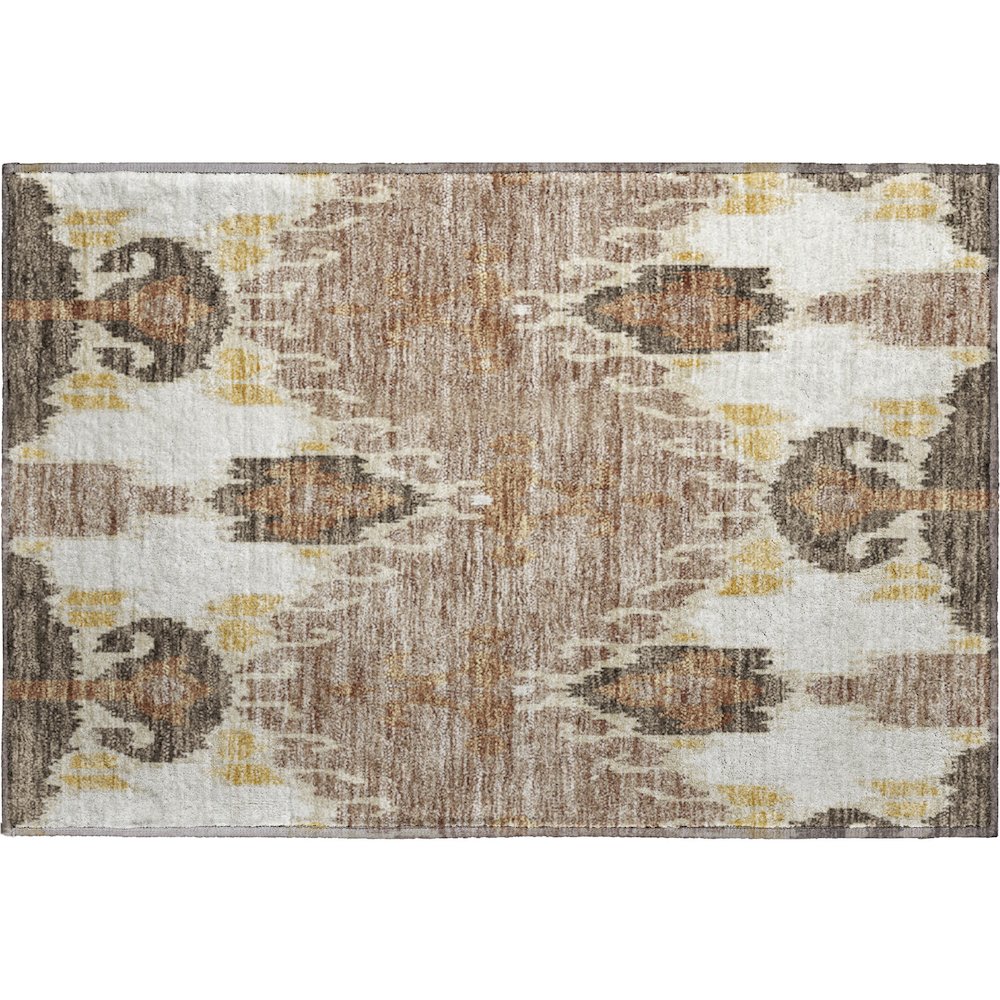 Premium Machine Washable Mayfield AMF748 Brown 1'8" x 2'6" Rug. Picture 1
