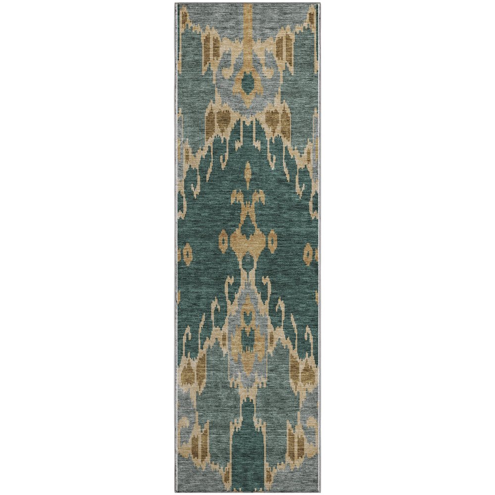 Premium Machine Washable Mayfield AMF748 Cactus 2'3" x 7'6" Runner Rug. Picture 1