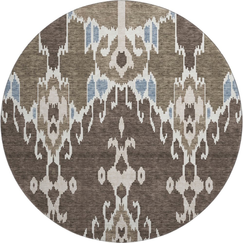 Premium Machine Washable Mayfield AMF748 Fudge 8' x 8' Round Rug. Picture 1