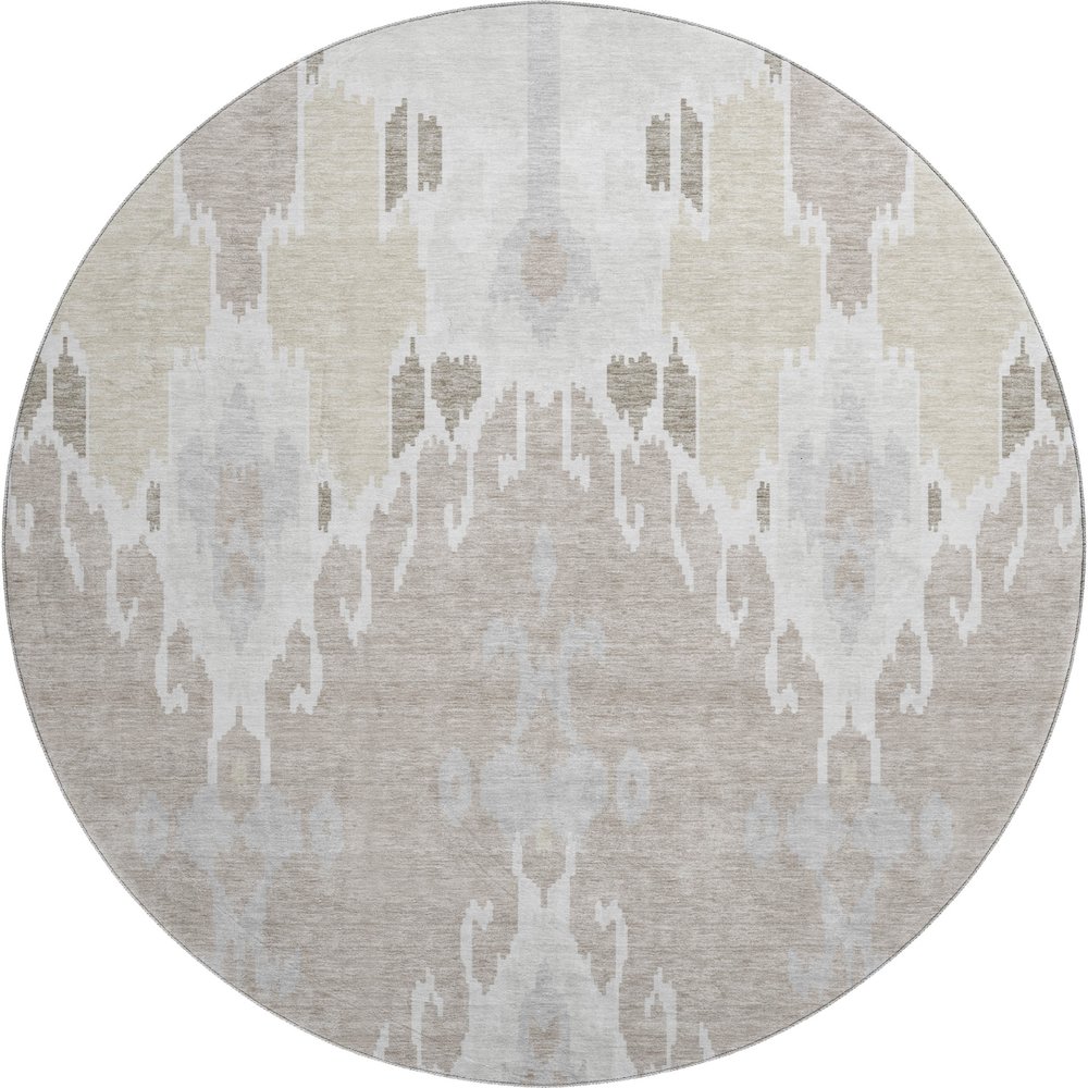 Premium Machine Washable Mayfield AMF748 Ivory 8' x 8' Round Rug. Picture 1