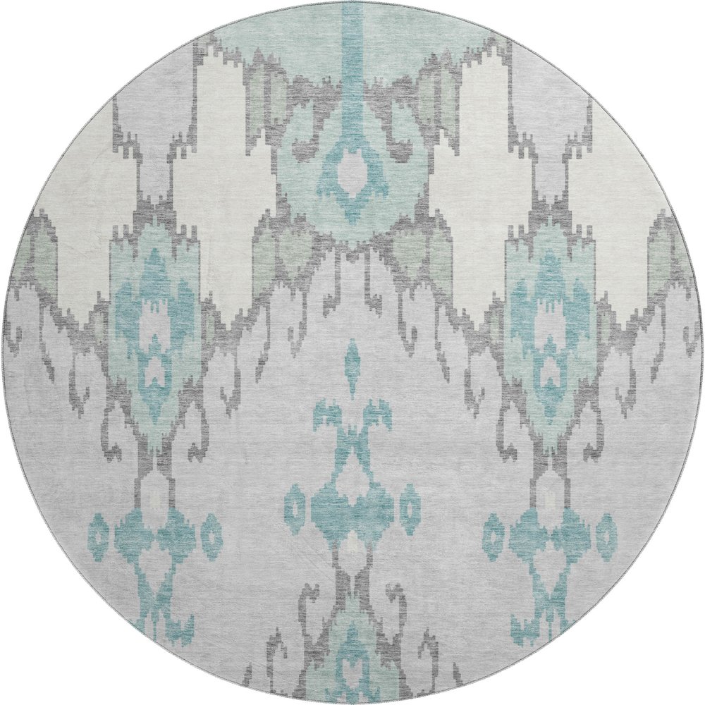 Premium Machine Washable Mayfield AMF748 Mint 8' x 8' Round Rug. Picture 1