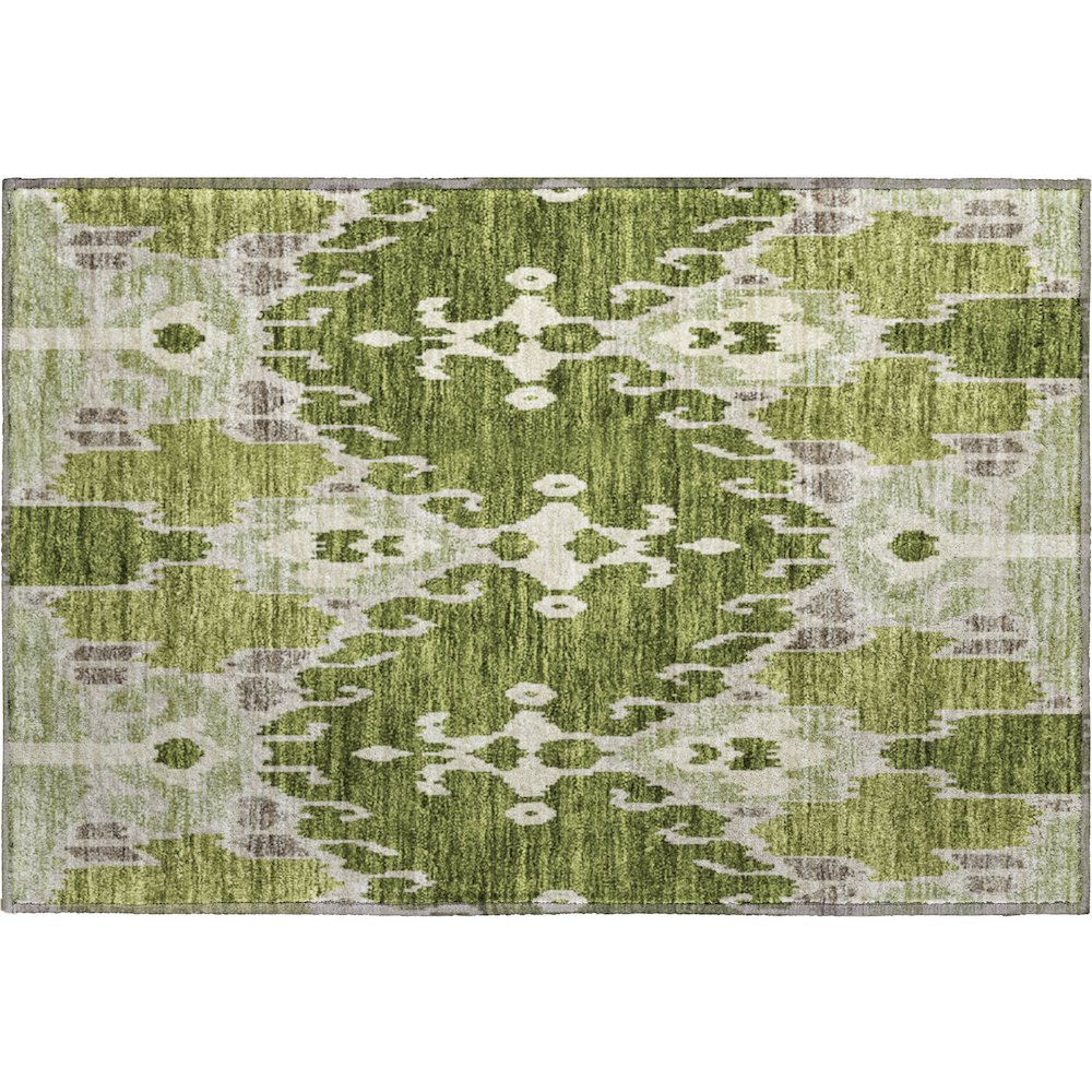 Premium Machine Washable Mayfield AMF748 Olive 1'8" x 2'6" Rug. Picture 1