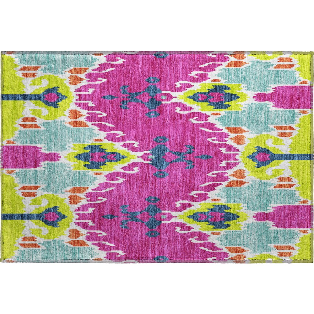 Premium Machine Washable Mayfield AMF748 Pink 1'8" x 2'6" Rug. Picture 1