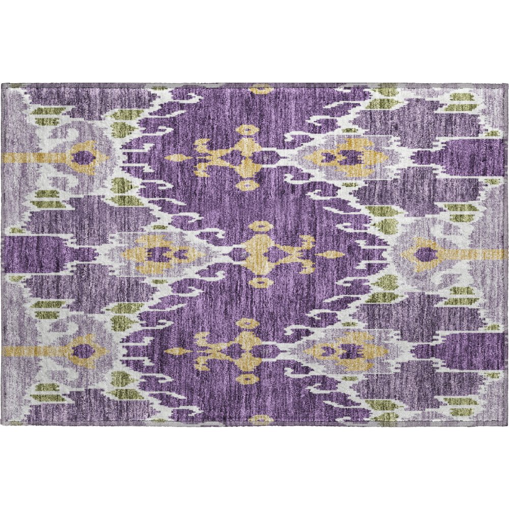 Premium Machine Washable Mayfield AMF748 Purple 1'8" x 2'6" Rug. Picture 1