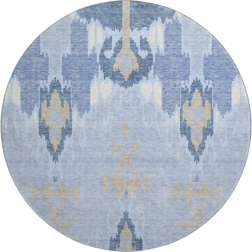 Premium Machine Washable Mayfield AMF748 Sky 8' x 8' Round Rug. Picture 1