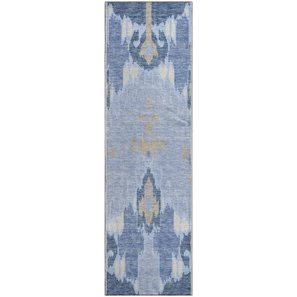Premium Machine Washable Mayfield AMF748 Sky 2'3" x 7'6" Runner Rug. Picture 1