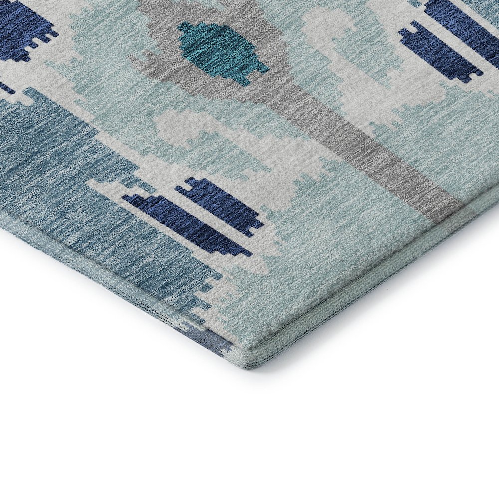Premium Machine Washable Mayfield AMF748 Teal 1'8" x 2'6" Rug. Picture 3