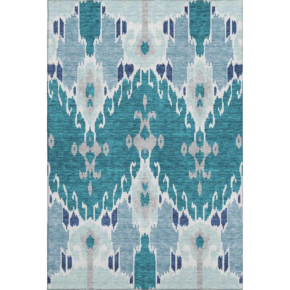 Premium Machine Washable Mayfield AMF748 Teal 2'6" x 3'10" Rug. Picture 1