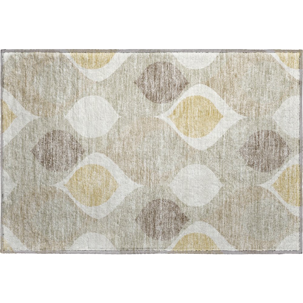 Premium Machine Washable Mayfield AMF749 Beige 1'8" x 2'6" Rug. Picture 1