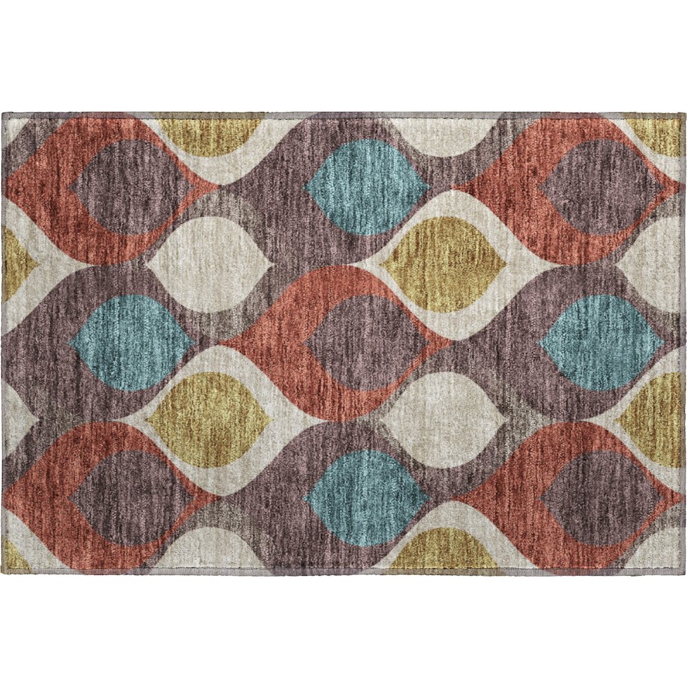 Premium Machine Washable Mayfield AMF749 Brown 1'8" x 2'6" Rug. Picture 1