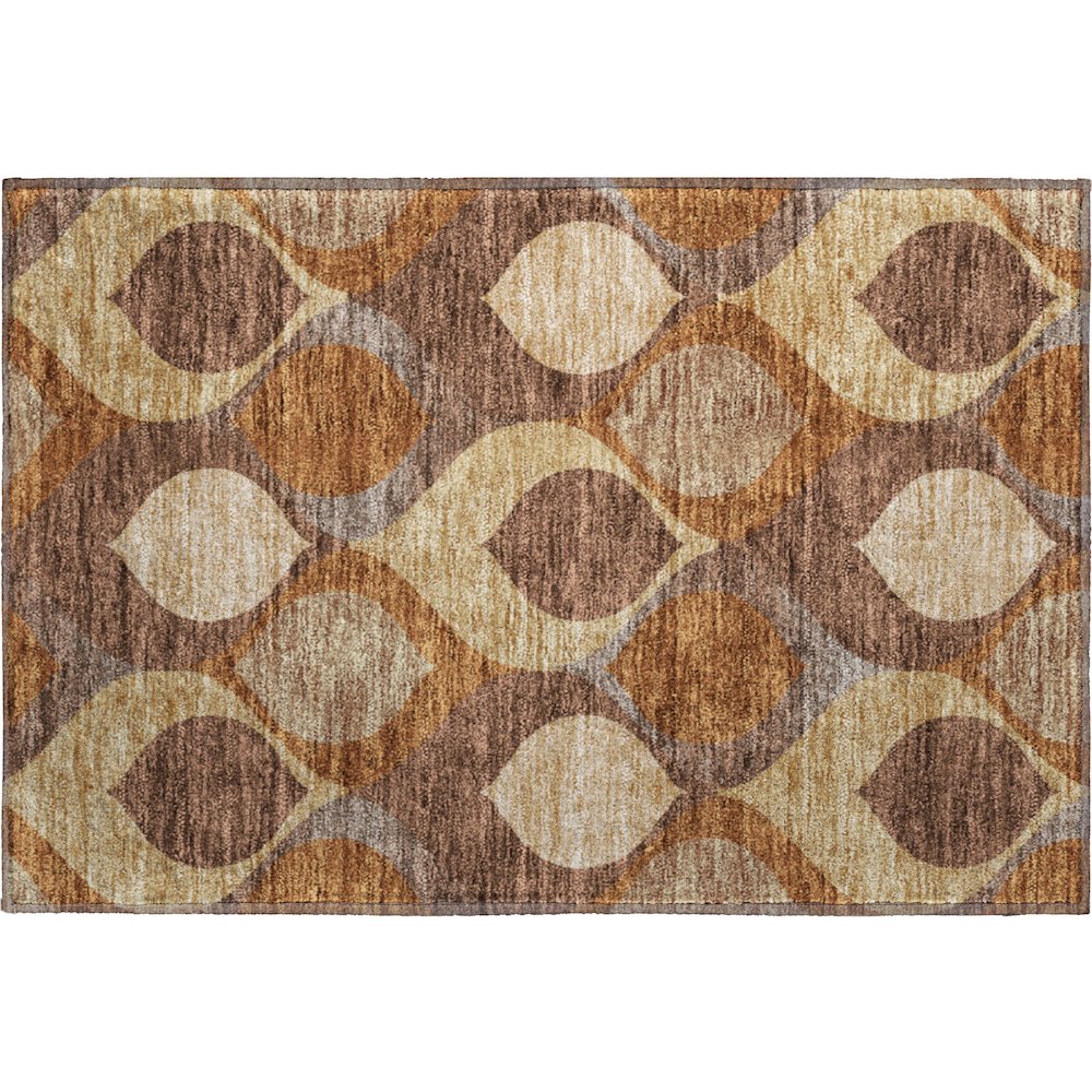 Premium Machine Washable Mayfield AMF749 Copper 1'8" x 2'6" Rug. Picture 1