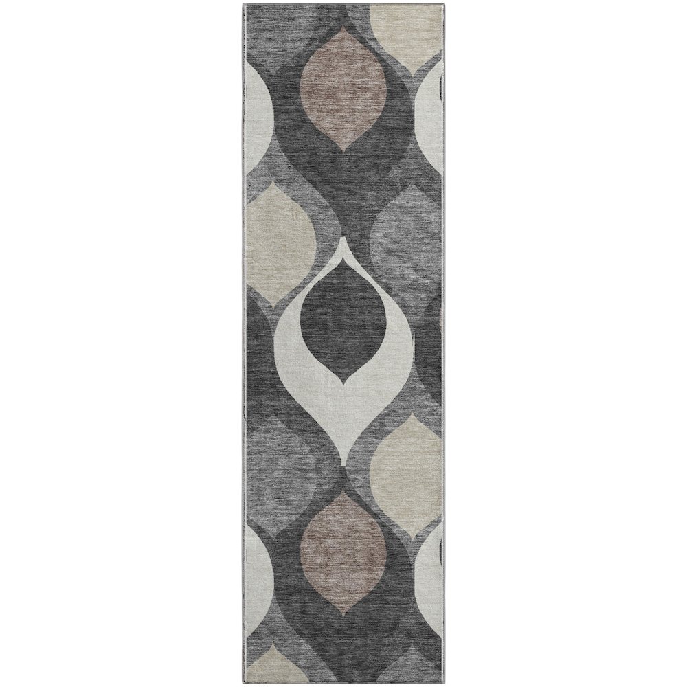 Premium Machine Washable Mayfield AMF749 Gray 2'3" x 7'6" Runner Rug. Picture 1