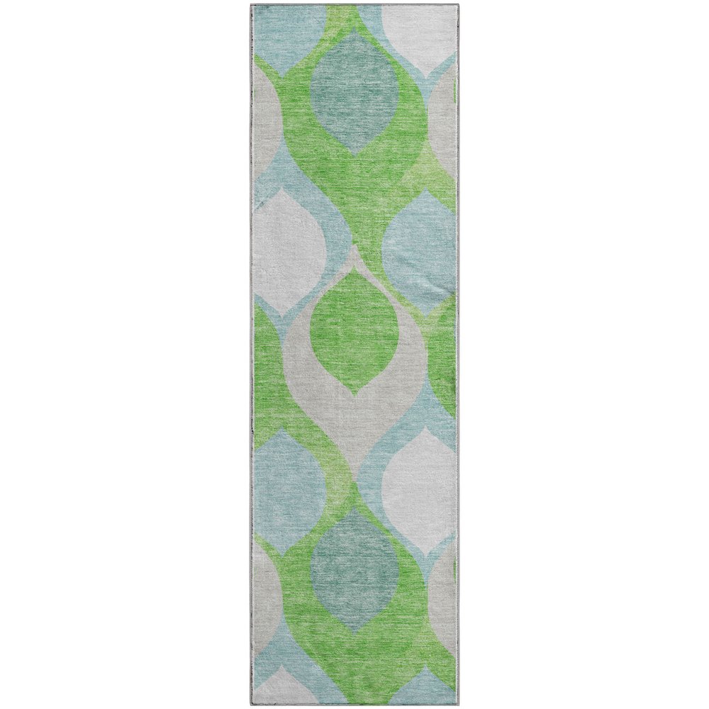 Premium Machine Washable Mayfield AMF749 Lime 2'3" x 7'6" Runner Rug. Picture 1