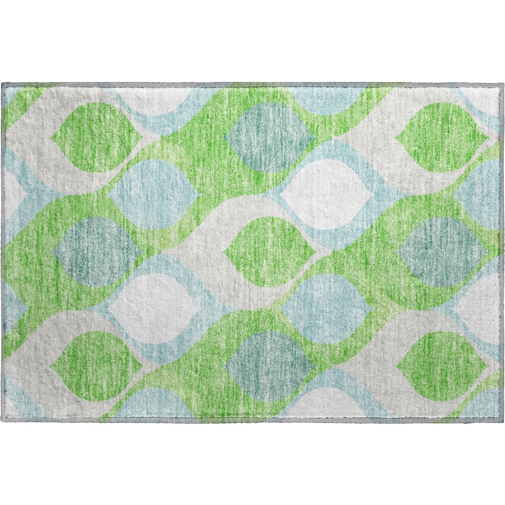 Premium Machine Washable Mayfield AMF749 Lime 1'8" x 2'6" Rug. Picture 1