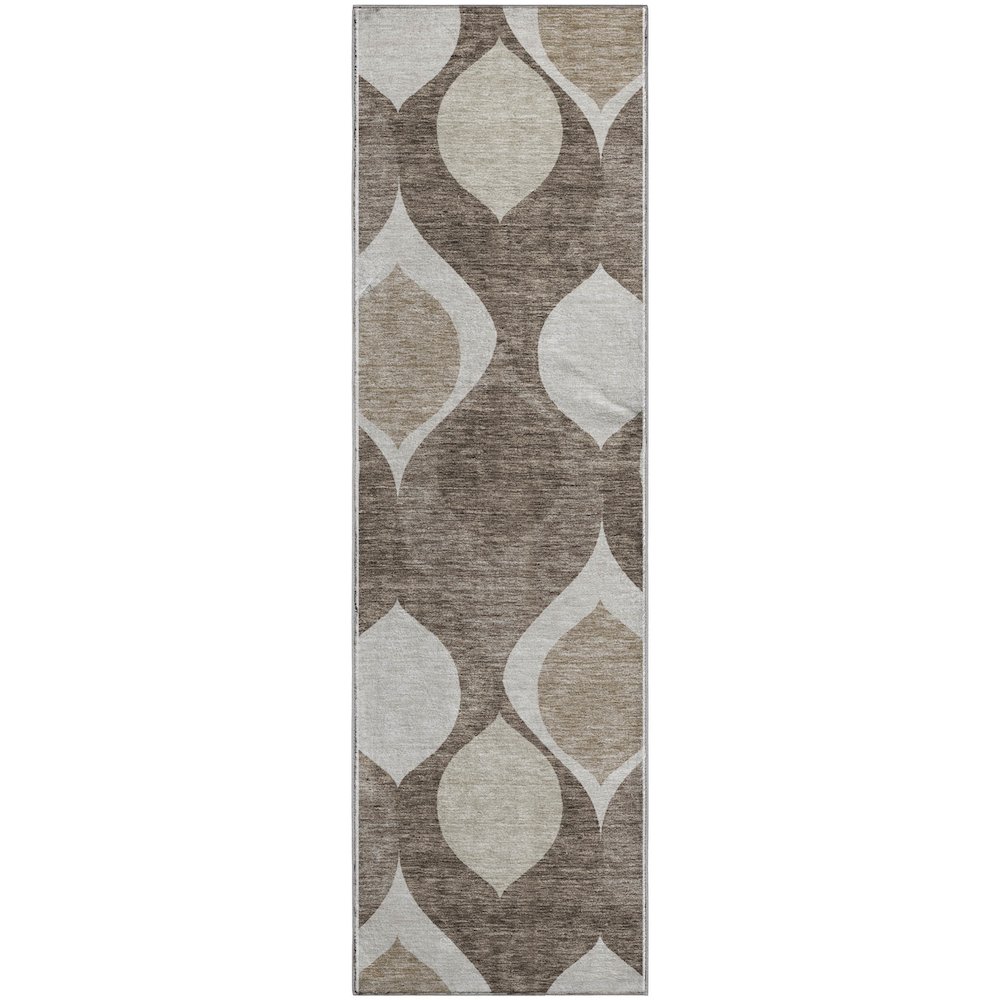 Premium Machine Washable Mayfield AMF749 Taupe 2'3" x 7'6" Runner Rug. Picture 1