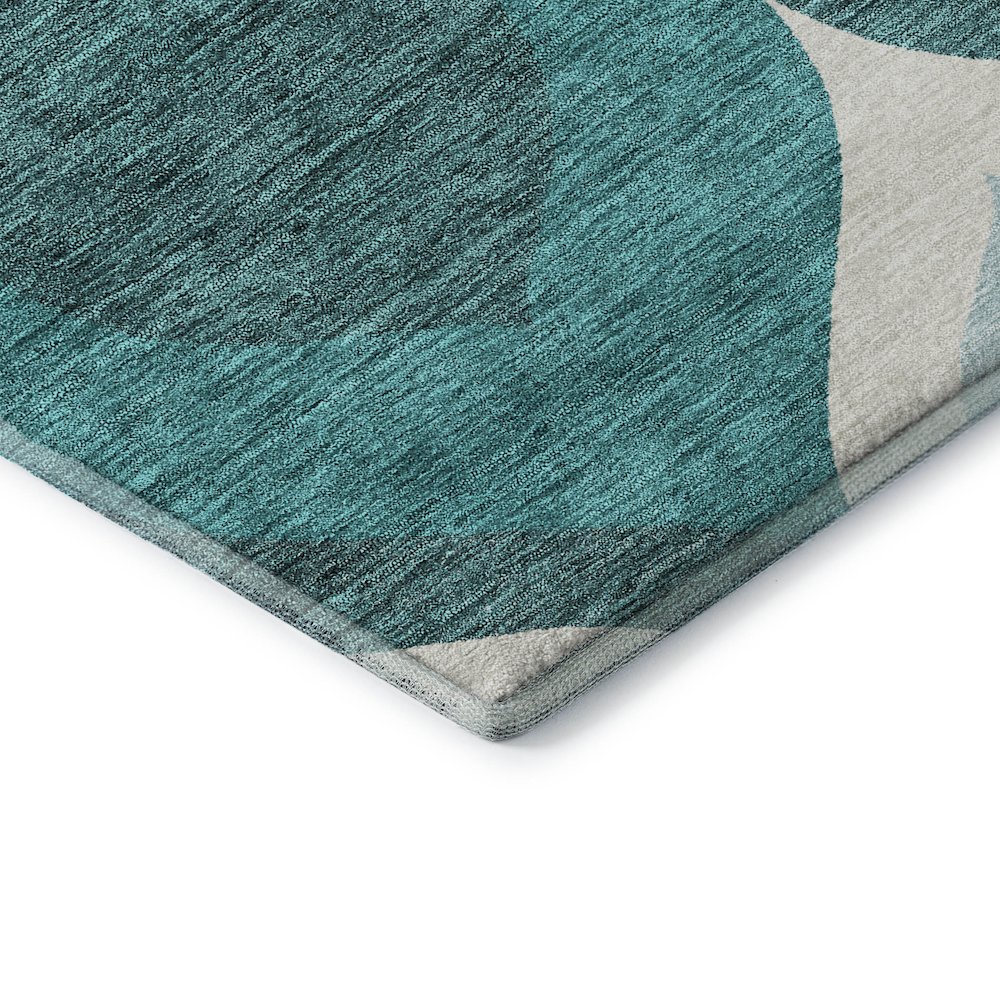 Premium Machine Washable Mayfield AMF749 Teal 1'8" x 2'6" Rug. Picture 3