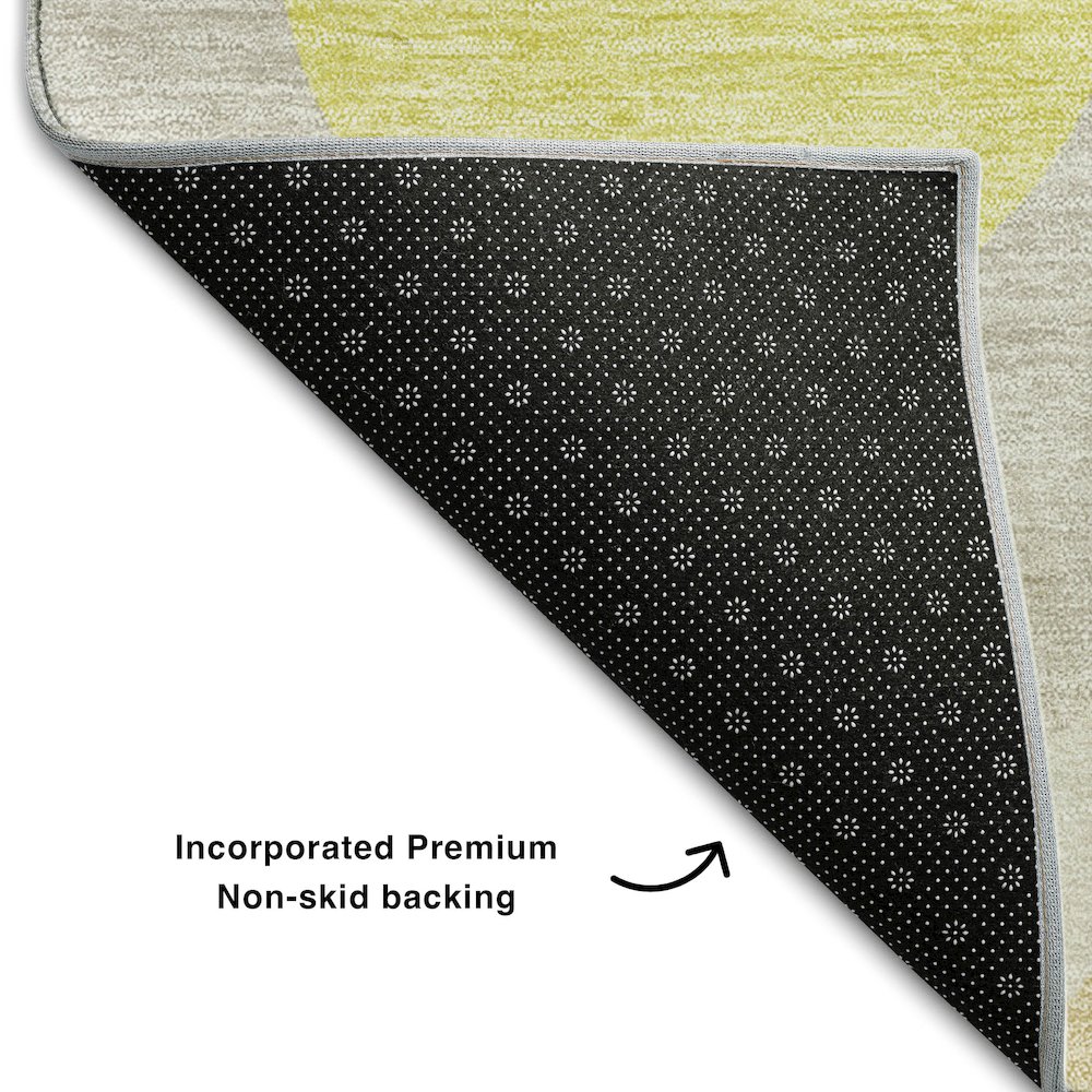 Premium Machine Washable Mayfield AMF749 Yellow 1'8" x 2'6" Rug. Picture 2