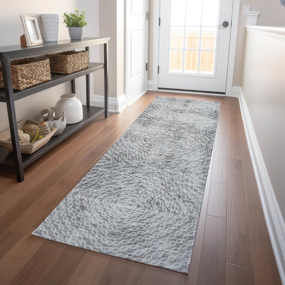 Premium Machine Washable Mayfield  Ash 2'3" x 7'6" Runner Rug. Picture 5