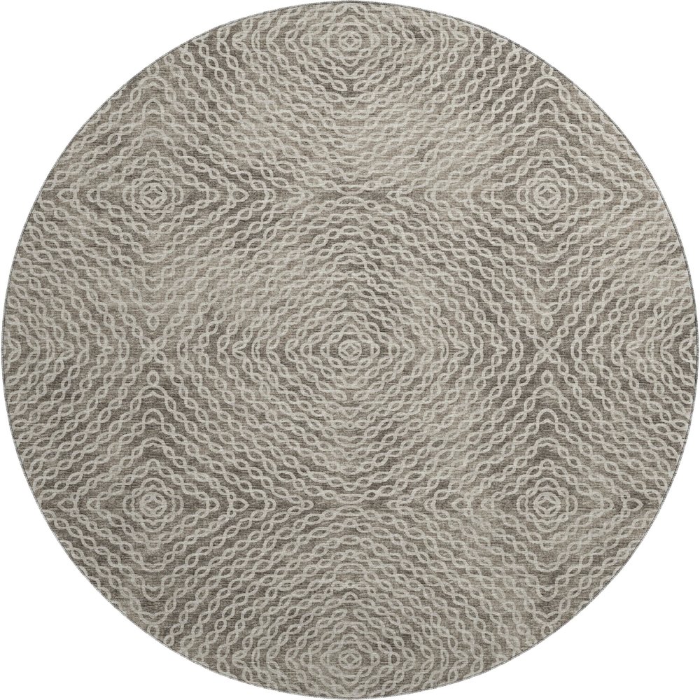 Premium Machine Washable Mayfield  Mocha 8' x 8' Round Rug. Picture 1