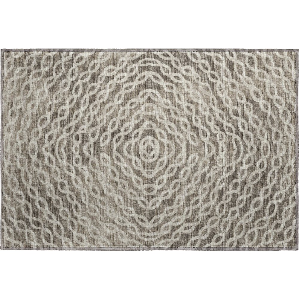 Premium Machine Washable Mayfield  Mocha 1'8" x 2'6" Rug. Picture 1