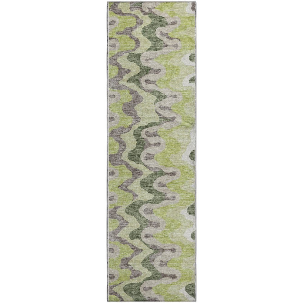 Premium Machine Washable Mayfield AMF750 Aloe 2'3" x 7'6" Runner Rug. Picture 1