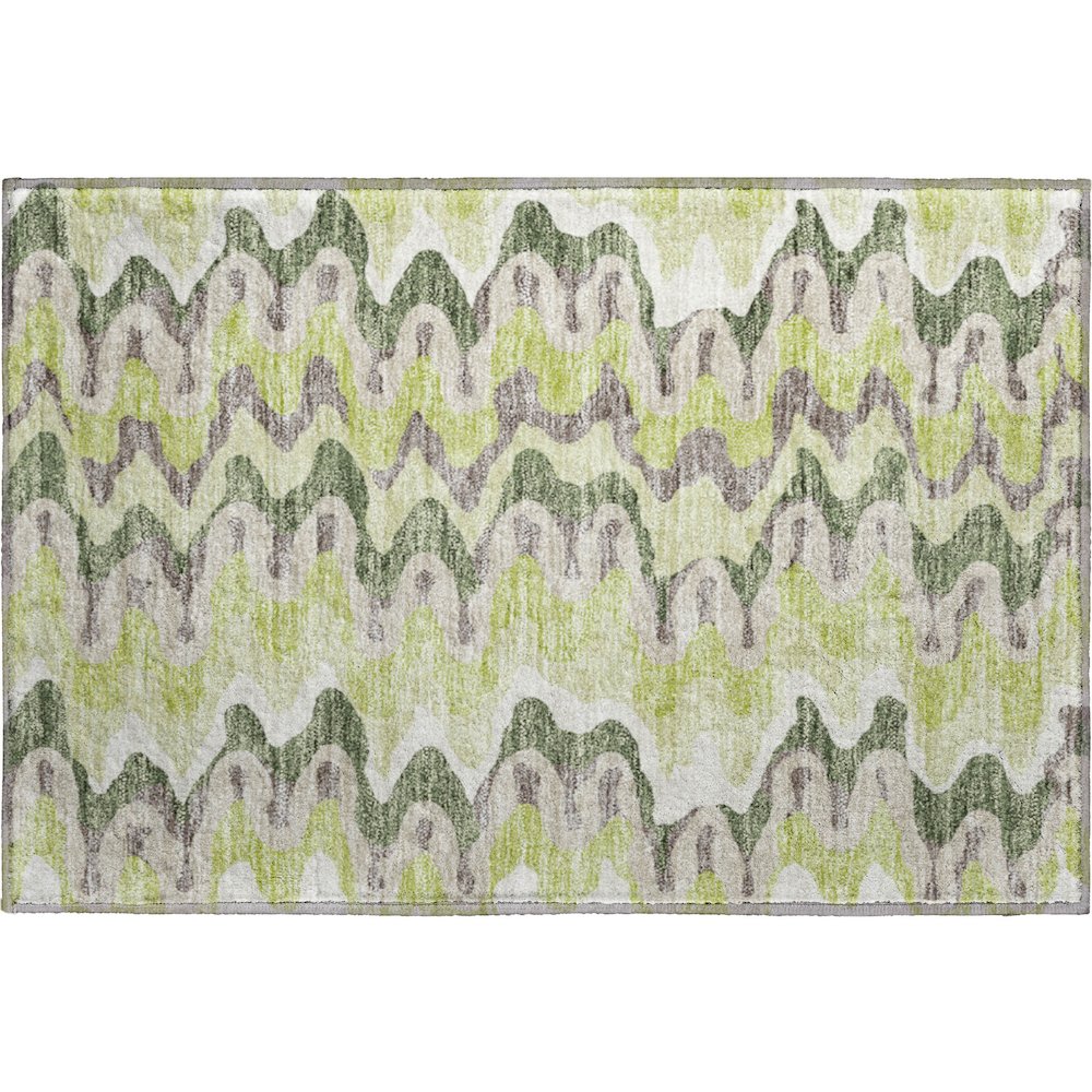 Premium Machine Washable Mayfield AMF750 Aloe 1'8" x 2'6" Rug. Picture 1