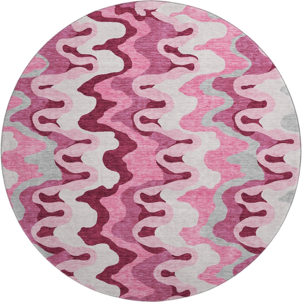 Premium Machine Washable Mayfield AMF750 Blush 8' x 8' Round Rug. Picture 1