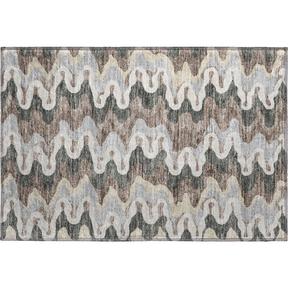 Premium Machine Washable Mayfield AMF750 Charcoal 1'8" x 2'6" Rug. Picture 1