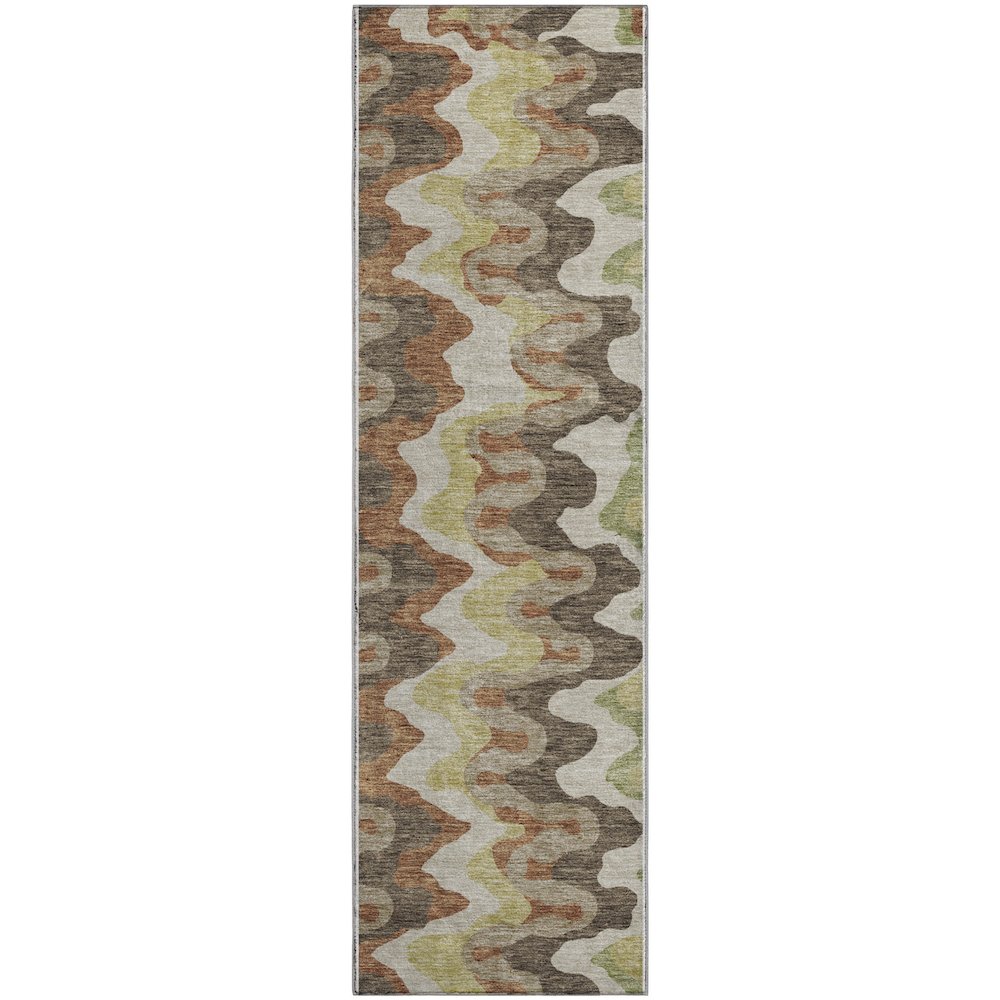 Premium Machine Washable Mayfield AMF750 Chocolate 2'3" x 7'6" Runner Rug. Picture 1