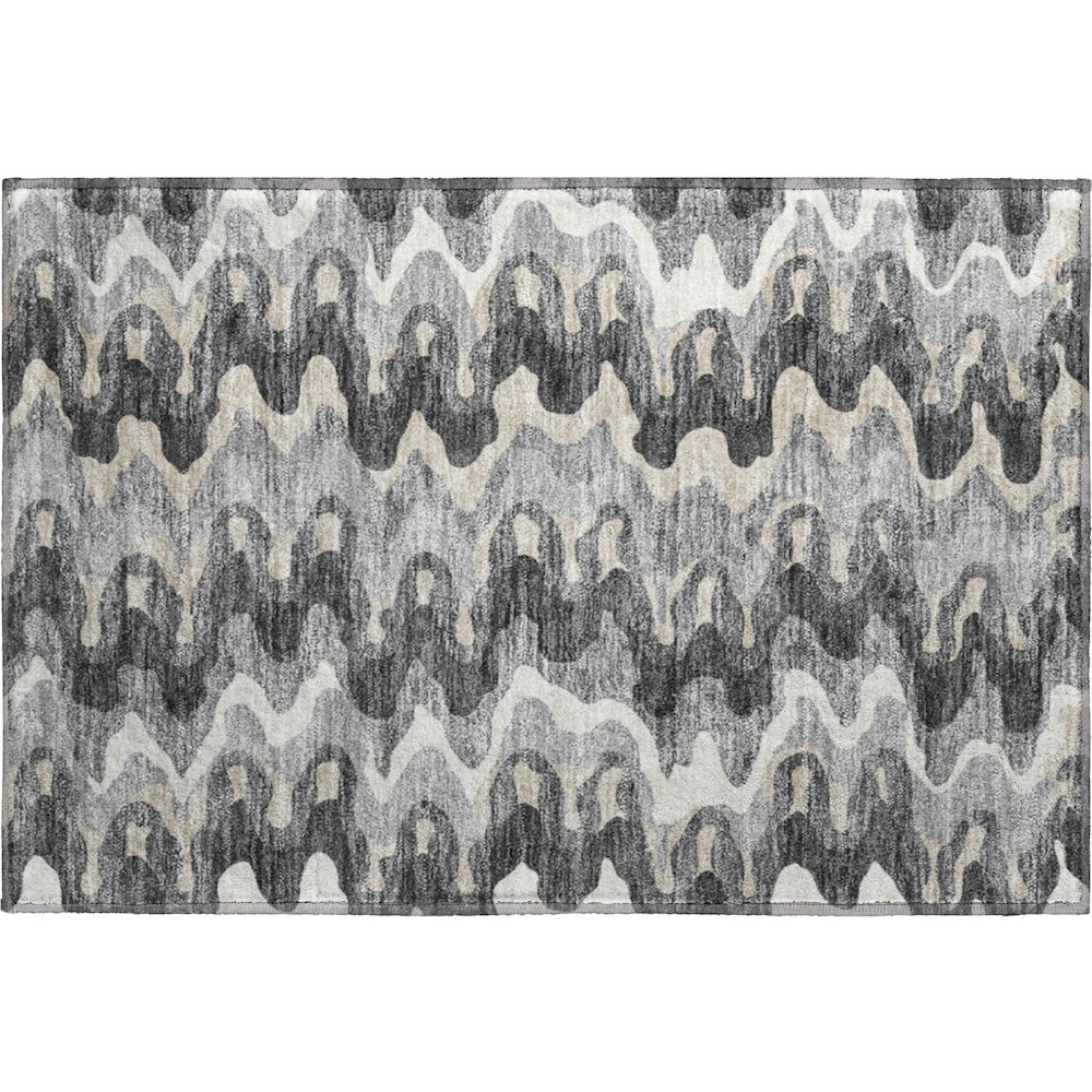 Premium Machine Washable Mayfield AMF750 Gray 1'8" x 2'6" Rug. Picture 1